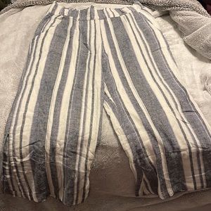 Indigo Rein Linen-Blend Pant